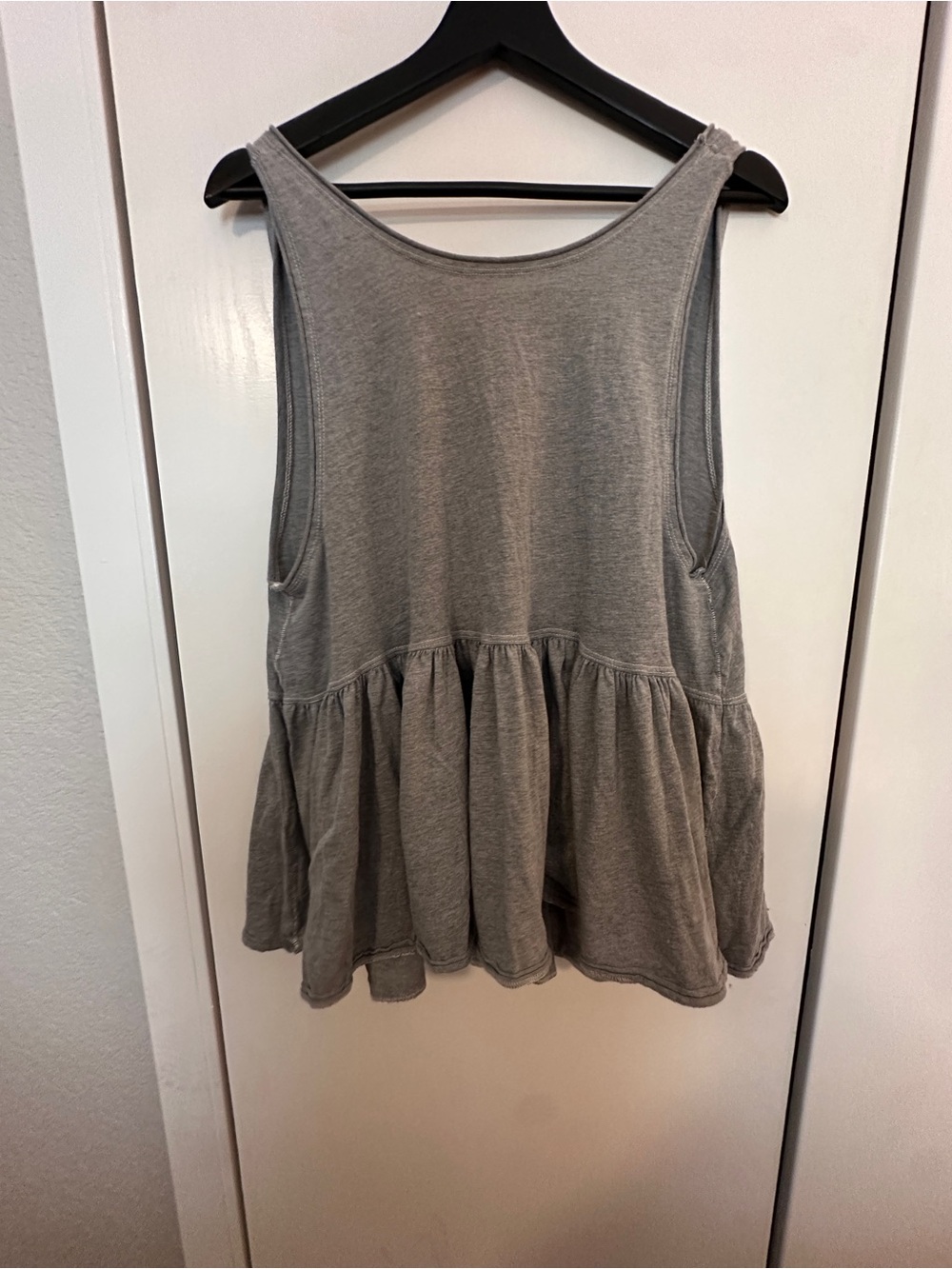 We The Free Heather Gray Peplum Tank Top